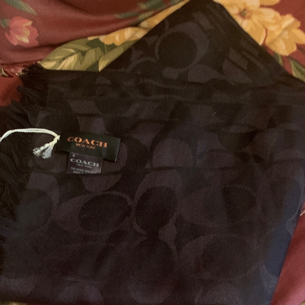 Coach Signature silk & wool scarf